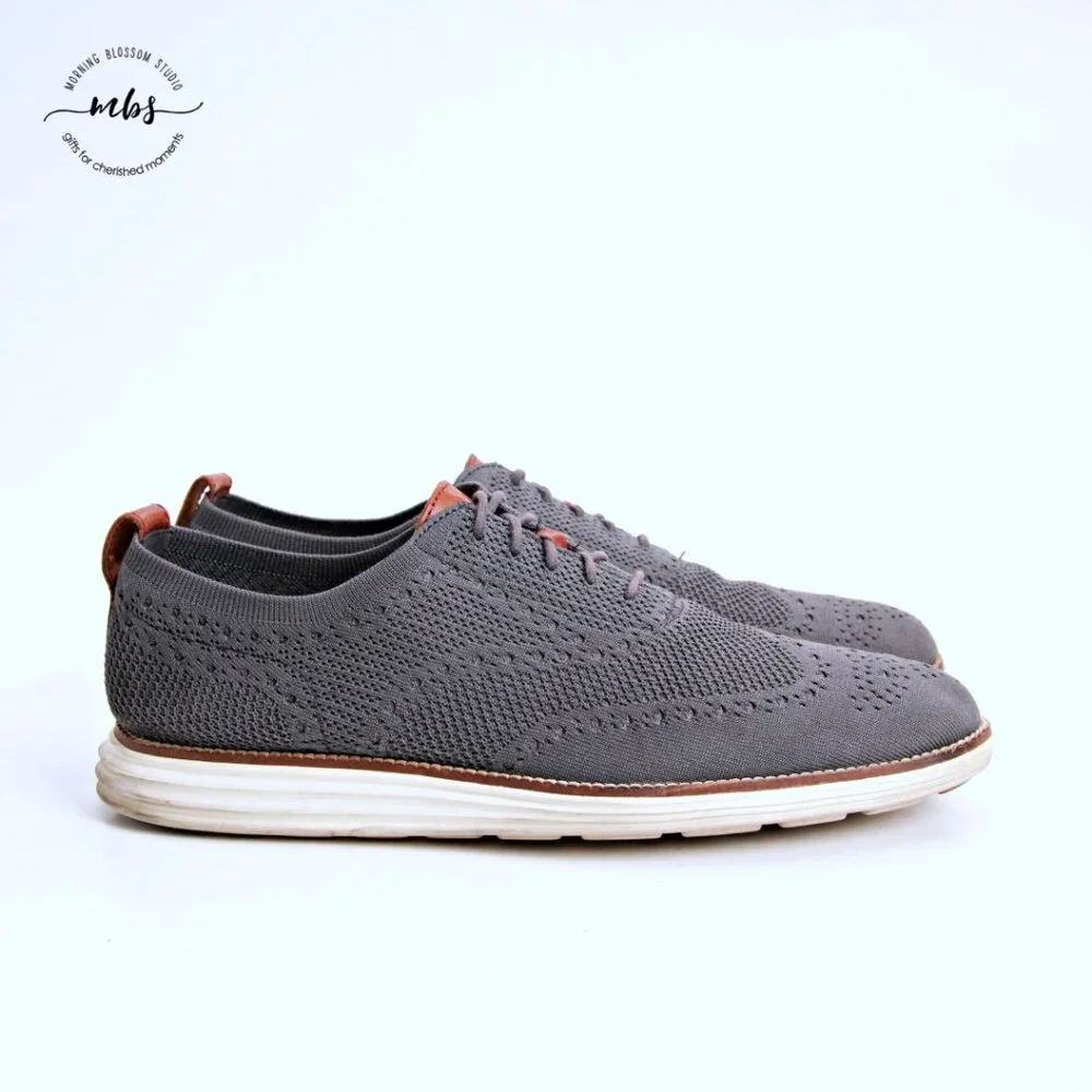 Cole Haan ZERØGRAND Remastered Stitchlite Wingtip‎ Oxfords Gray Men 12